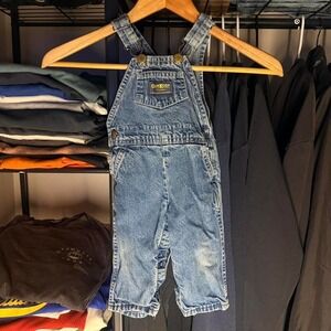 Baggy Vintage OshKosh Denim Overalls Baby 6-9M Classic Workwear